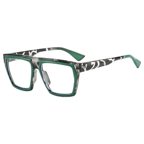Übergroße Polygonale Optische Brille Mode PC-Rahmen Planglasbrillen Für Damen Herren Täglicher Stil Ohne Sehstärke Brille