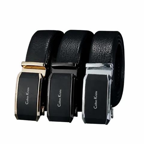 Herren Business Casual Echtes Leder Gürtel Automatische Schnalle Spaltleder Gürtel Metallschnalle Mode Hosen Taillengürtel