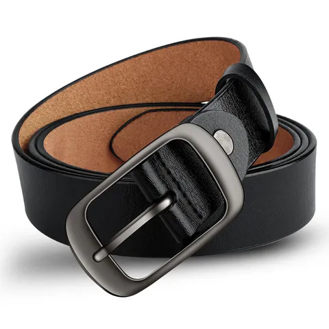 Damen Casual Echtes Leder Gürtel Minimalistischer Dornschnalle Gürtel Mit Geschenkkobox Für Kleid Jeans Hosen Modeaccessoires