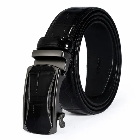 Herren Casual Echtes Leder Automatischer Schnallengürtel Krokodilmuster Business Anzug Gürtel Für Jugend Tägliche Outfits