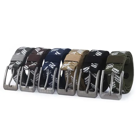 Herren Taktischer Nylon Gürtel Casual Outdoor Reisen Gewebter Bund Mit Langlebiger Metalldornschließe