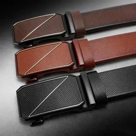 Herren Automatischer Verschluss Gürtel Business Casual TPU Gürtel Mit Legierung Geometrischer Hardware Vielseitiger Mode Bund Für Herren Hosen