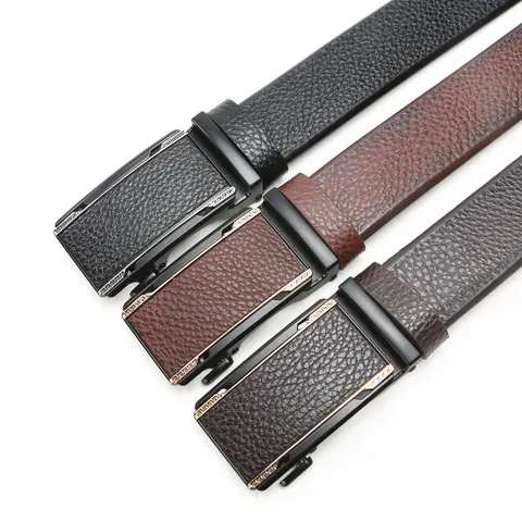 Herren Business Casual Automatischer Schnallengürtel Legierungsschnalle TPU Leder Ratschengürtel Mode Vielseitiger Hosengürtel für Herren