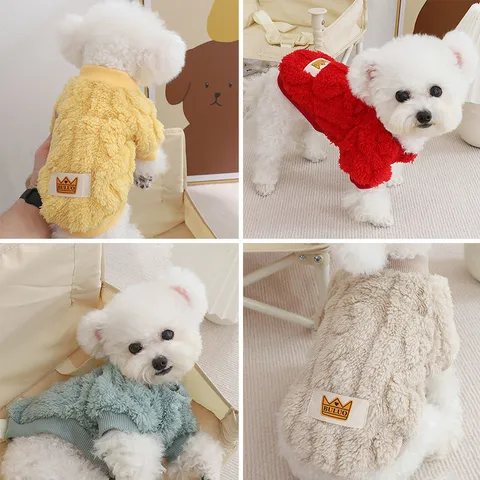 Pet Dog Winter Warm Fleece Sweater Cable Knit Pullover Small Dog Clothes