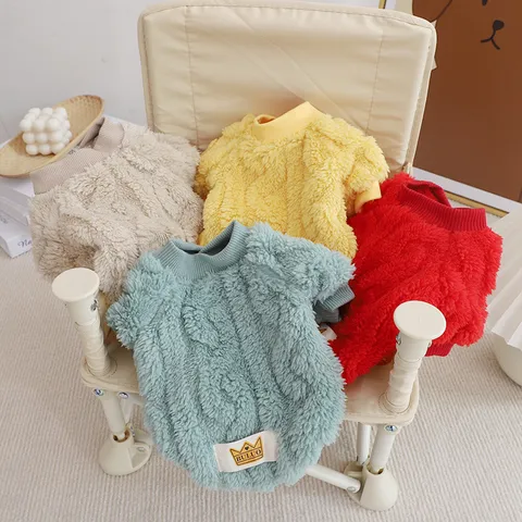 Pet Dog Winter Warm Fleece Sweater Cable Knit Pullover Small Dog Clothes