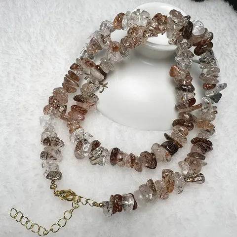 Natürlicher Kristall Unregelmäßige Steinsplitter Halskette Handgefertigte Tigerauge Obsidian Aventurin Tourmalin Perlen Kette Für Damen Herren Schmuck