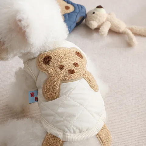 Vêtements Chauds pour Chien de Compagnie Mignon Ours Gilet Matelassé Hiver Épaissi Vêtements pour Chiot Pour Petits Chiens Chihuahua Yorkshire