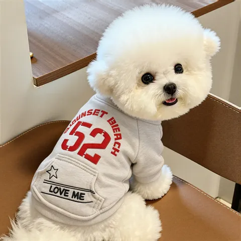 Pet Dog Winter Warm Fleece Hoodie Cute Number Print Thickened Two-Legged Apparel Small Puppy Cat Cold Weather Clothing