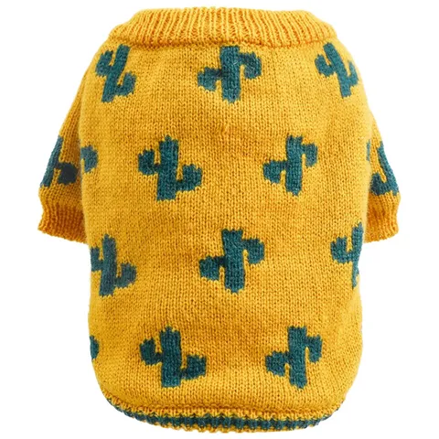 Pet Dog Sweater Cute Cactus Pattern Winter Warm Small Dogs Apparel Clothing