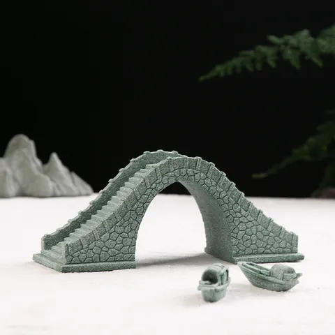 Resin Stone High Arched Bridge Aquarium Landscaping Ornament Miniature Rockery Fish Tank Micro Landscape Decor
