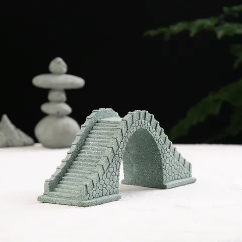 Resin Stone High Arched Bridge Aquarium Landscaping Ornament Miniature Rockery Fish Tank Micro Landscape Decor