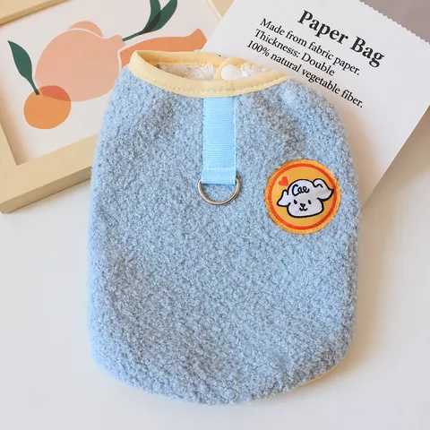 Dog Winter Warm Fleece Vest Puppy Cold Weather Clothes Soft Thickened Apparel With D Ring For Small Dogs Teddy Bichon