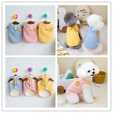 Dog Winter Warm Fleece Vest Puppy Cold Weather Clothes Soft Thickened Apparel With D Ring For Small Dogs Teddy Bichon