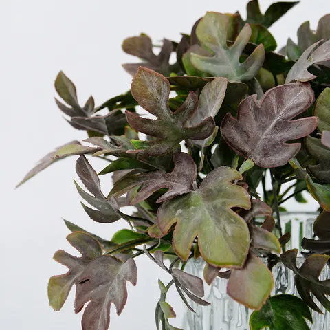 Kleine Bundel Kunstmatige Monstera Bladeren Nep Plant Plastic Bloemmateriaal Voor Bruiloft Huis Tafelarrangement