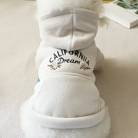 Pet Dog Hoodie Winter Warm Casual Short Sleeve Coat Cute Small Dog Clothes For Teddy Bichon Puppy Apparel Outfit