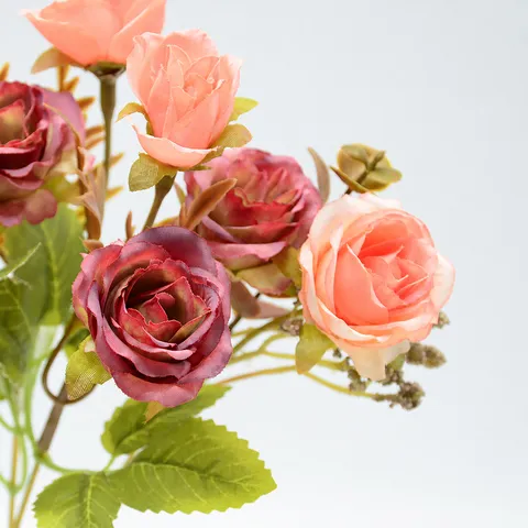 Artificial Rose Flower Bundle Silk Simulation Rose Bouquet For Home Decor Photography Props Wedding Party Floral Arrangement
