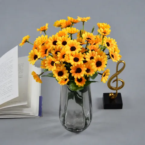 Bouquet de Tournesols Artificiels Fleur en Soie Tournesols Jaunes Tige Maison Jardin Salon Mariage Fête Décor