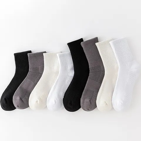 Men's Athletic Crew Socks Breathable Cotton Moisture Wicking Sports Running Basketball Socks