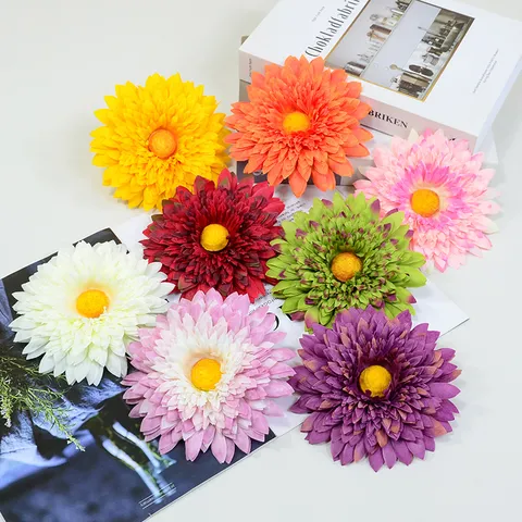 Large Artificial Daisy Flower Heads Silk Gerbera Chrysanthemum For Home Decor Wedding Party DIY Craft