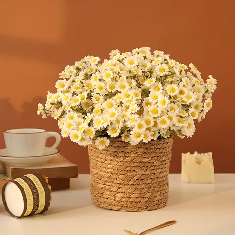Mazzo di Fiori di Margherita Artificiale Crisantemo in Seta Finti Fiori per Decorazione della Casa Soggiorno Accessori di Fotografia