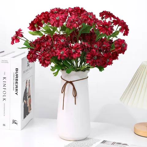 Ramo di Fiori di Seta di Margherita Artificiale Vintage Decorazione per la Casa Ristorante Composizione Floreale
