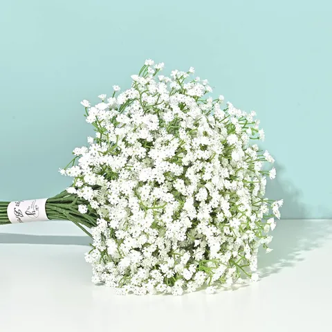 Fiori Finti in Plastica di Baby's Breath Artificiali Matrimonio Decorazione Casa Composizione Floreale Ornamenti di Piante di Simulazione