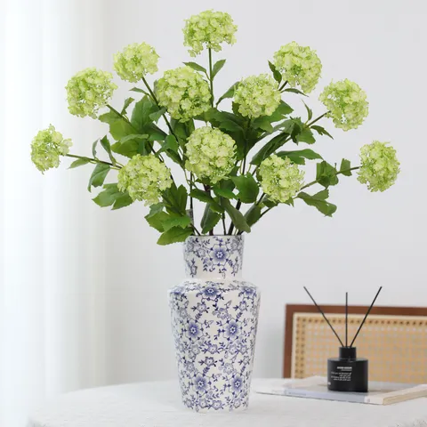 Fiori di Ortensia Artificiali 3 Teste Bouquet di Ortensia in Seta Palla di Neve Per Decorazione Casa Matrimonio Fotografia