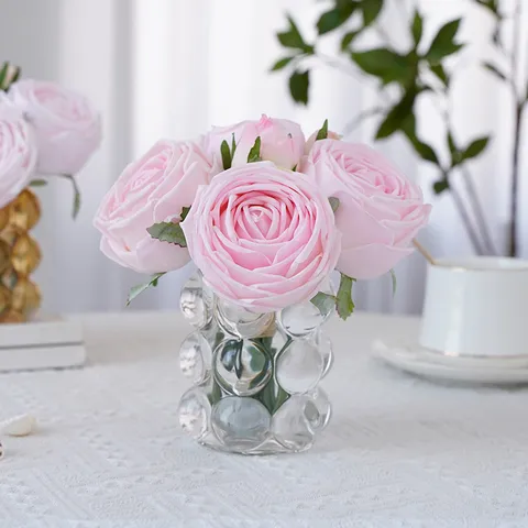 Bouquet di Fiori di Rosa Artificiale Tatto Reale Simulazione Fiori di Seta Per Casa Matrimonio Festa Decorazione