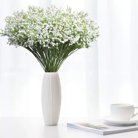 Bouquet de Fleurs Artificielles Gypète en Soie Fausses Fleurs Pour Maison Salon Table Décor Arrangement Floral Nordique
