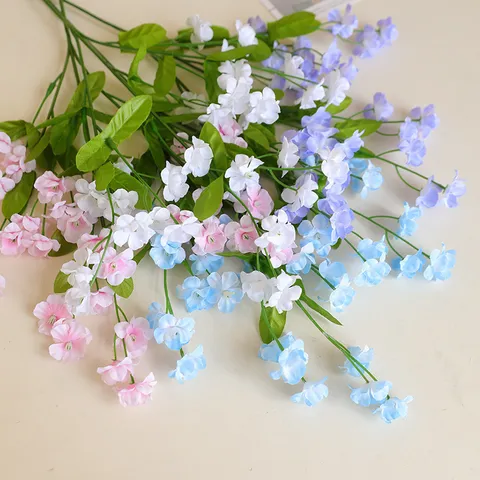 Fiori Artificiali Non Scordarti di Me 3 Forche Fiori Finti in Seta Per Casa Matrimonio Festa Composizione Floreale Arredamento
