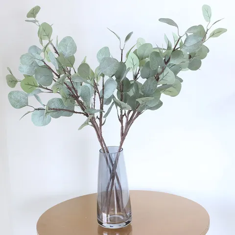 Foglie di Eucalipto Artificiali Rametto di Foglia di Moneta Falsa Pianta Verde per Decorazioni per la Casa Matrimonio Festa Accessori di Fotografia
