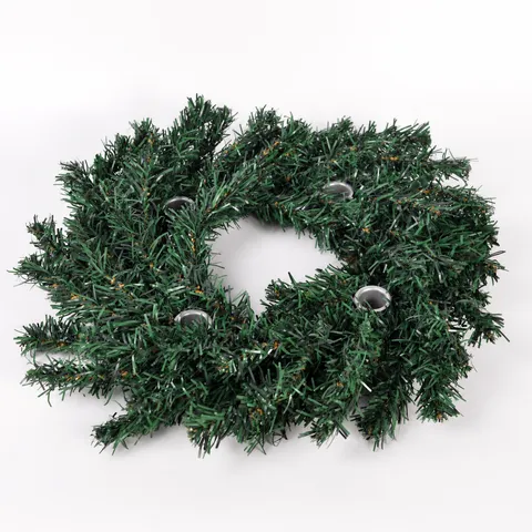 Christmas Advent Wreath Pine Needle Garland With Candle Holders Holiday Home Dining Table Centerpiece Decoration