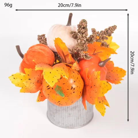 Fall Thanksgiving Maple Leaf Pumpkin Table Centerpiece Autumn Harvest Home Kitchen Dining Room Festive Desktop Decor
