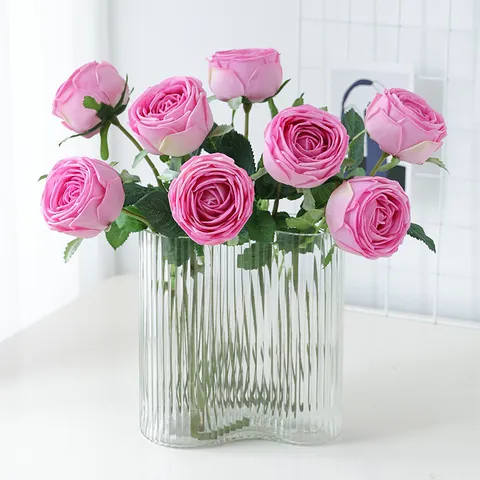 Rosa Artificiale in Seta Rametto Singolo Fiore Idratante Alta Gamma Casa Hotel Festa Matrimonio Decorativo Accessorio Floreale Finto