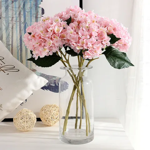 Fiore di Ortensia Artificiale Retro Europeo Bouquet di Fiori in Seta Simulazione per Arredamento Casa Festa Matrimonio