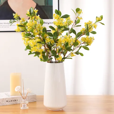 Ramo di Fiori di Osmanto in Seta Artificiale Fiori Finti Con Foglie Decorazione per la Casa Matrimonio Fotografia