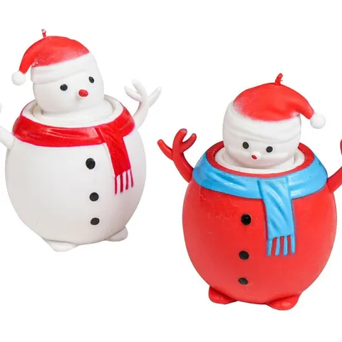 Christmas Snowman Squishy Toy Plastic Pop Up Squeeze Cup Stress Relief Fidget Toy Cartoon Holiday Party Gift For Kids