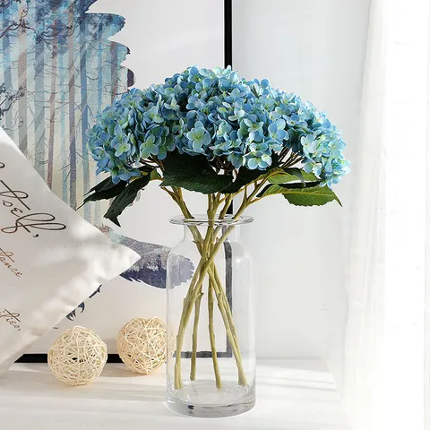 Fiore di Ortensia Artificiale Retro Europeo Bouquet di Fiori in Seta Simulazione per Arredamento Casa Festa Matrimonio