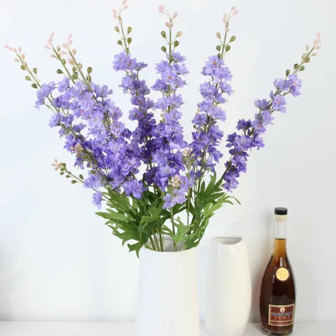 Fiore di Delphinium Artificiale Giacinto in Seta Fiori Finti per Matrimonio Decorazione Casa Composizione Floreale Festa Forniture Fai da Te