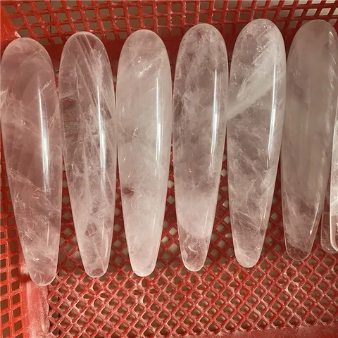 Natural Crystal Massage Wand Polished Smooth Stone Healing Wand For Body Relaxation And Daily Wellness