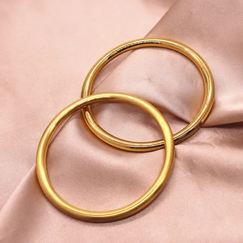 Pulsera de Anillo Simple de Acero Inoxidable Minimalista Galvanizado Brazalete Geométrico Joyería de Moda Para Mujeres