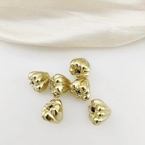 Cuentas Sueltas Chapadas en Oro con Forma de Cápsula de Loto Abalorios Espaciadores para Fabricación de Joyas de Pulsera Collar DIY