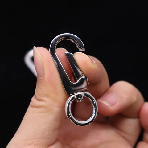 Gancho de Llavero de Acero Inoxidable Mosquetón de Metal Hebilla de Correa de Bolso Hardware Multifuncional Accesorios de Manualidades