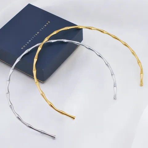 Collar Gargantilla Abierto de Cadena de Bambú de Acero Inoxidable Gargantilla Geométrica Minimalista Regalo de Joyería de Moda
