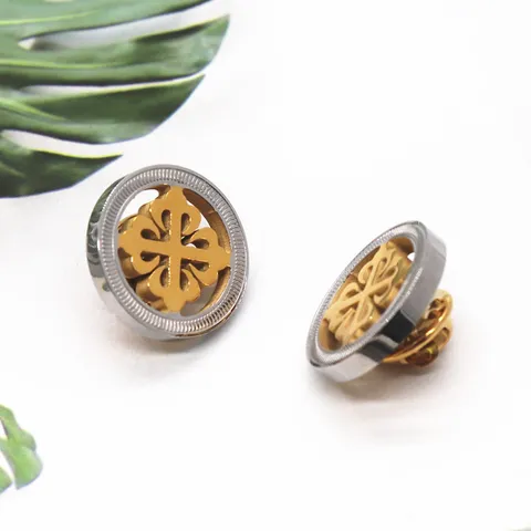 Gemelos de Acero Inoxidable de Estilo Francés para Hombre Diseño de Cruz Hueca Bicolor Accesorios de Camisa de Traje de Negocios Joyería