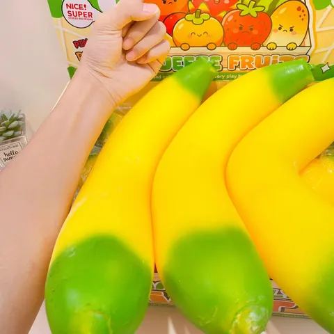 Giant Banana Squishy Toy Cute Cartoon Slow Rising Decompression Toy Stress Relief Fidget Toy Novelty Gift For Kids Adults
