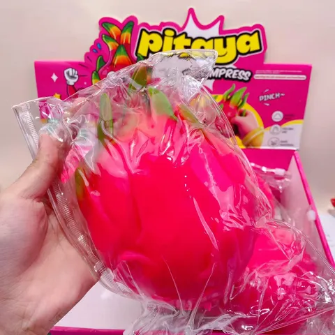 Creative Giant Dragon Fruit Squishy Toy Soft Slow Rising Simulation Fruit Stress Relief Fidget Toy For Kids Adults