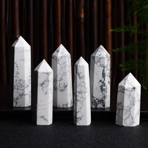 Colonne en Cristal Blanc Naturel Ornement Prismatique Moderne Minimaliste Décor de Pilier en Pierre de Cristal Pour la Maison Le Bureau