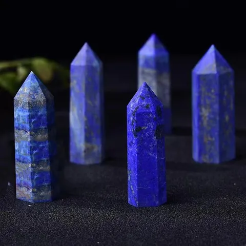 Point de Pilier en Cristal de Lapis-Lazuli Naturel Spécimen Minéral de Pierre Brute Obélisque d'Énergie de Guérison Décor de Bureau