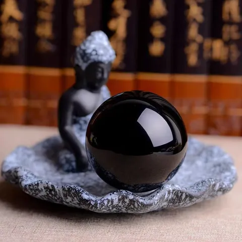 Boule de Cristal en Obsidienne Naturelle Sphère Guérison Déco